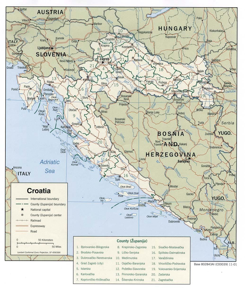 kroatiske marinaer kort