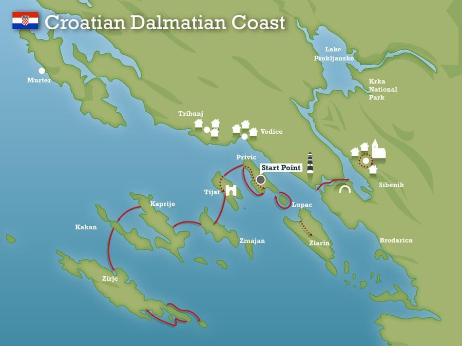 adriaterhavets kyst, kroatien kort