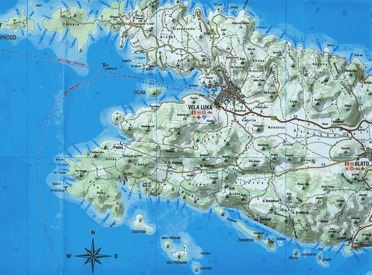kort korcula kroatien