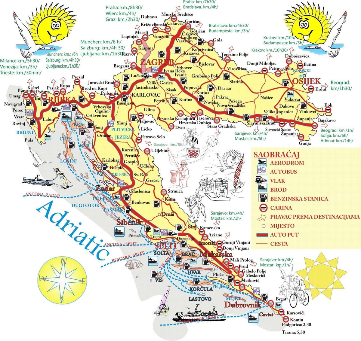 kroatien ferie destinationer kort