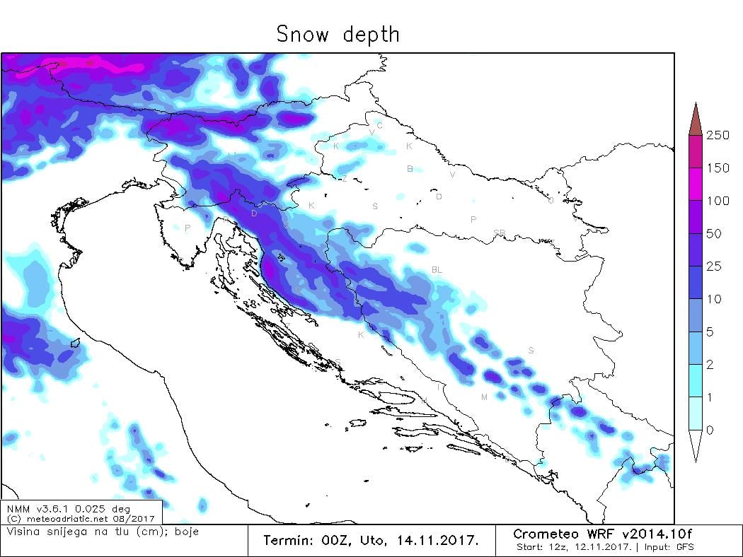 kort over kroatien radar