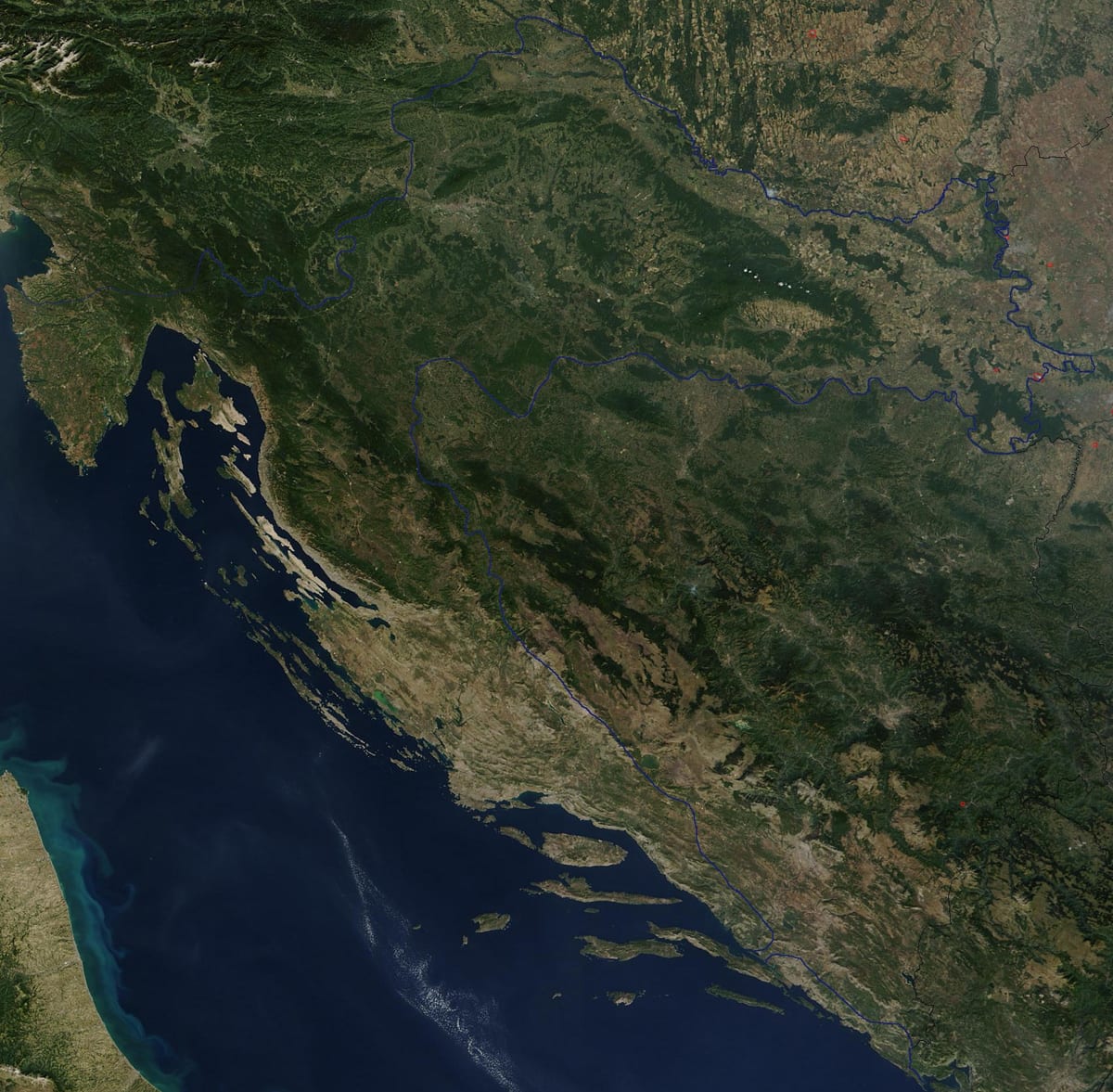 kort over kroatien satellit