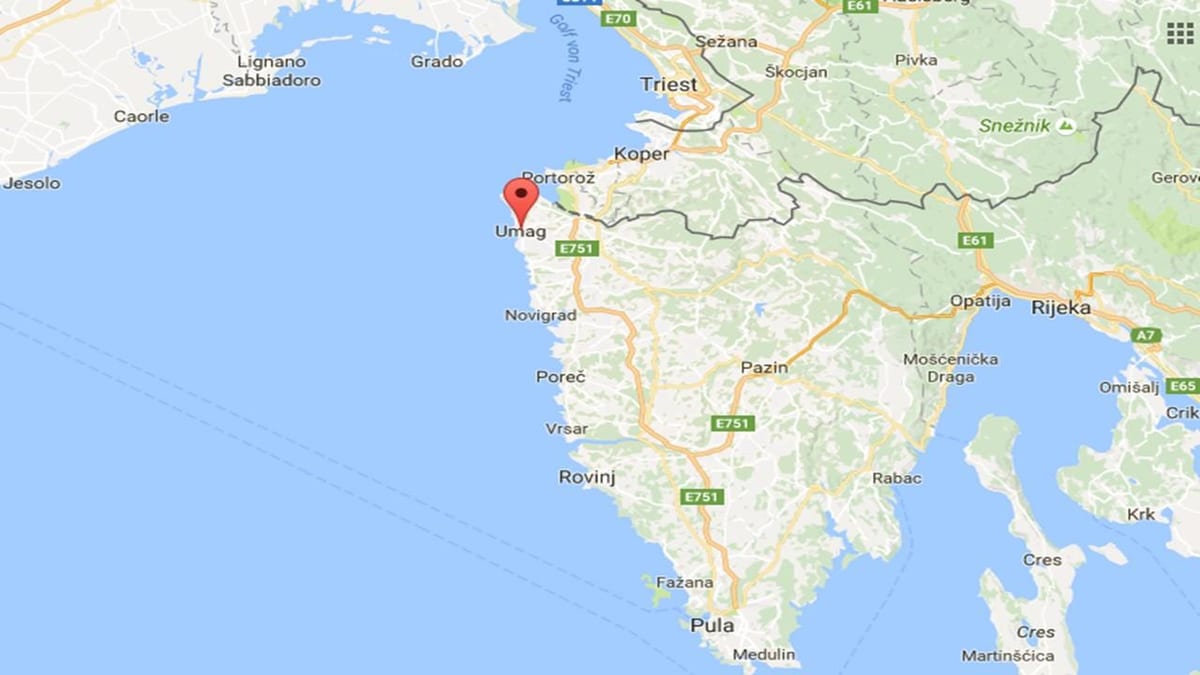 kort i umag, kroatien