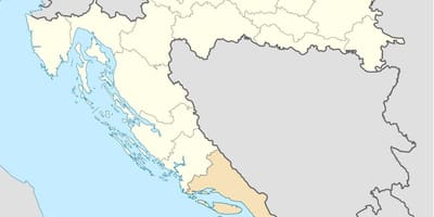Kort over dalmatien, kroatien 