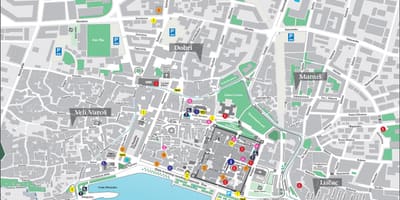 Kort af den gamle bydel i split, kroatien