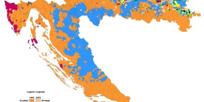 Kort etniske kort over kroatien