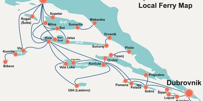 Kort over kroatiske kyst