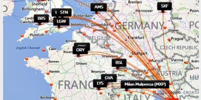 Kroatien airlines destinationer kort
