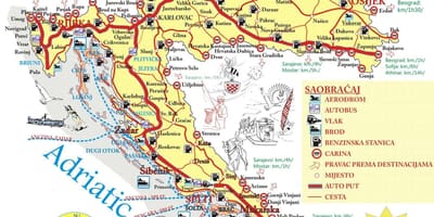 Kroatien ferie destinationer kort