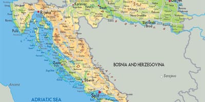 Kort over kroatien-floden