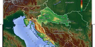 Kroatien geografi kort