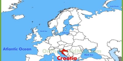 Kroatien placering på verdenskortet