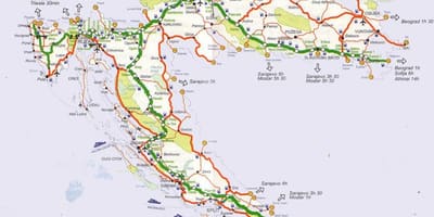 Kort over kroatien road trip
