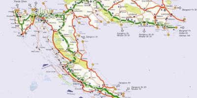 Detaljeret vejkort over kroatien
